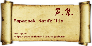 Papacsek Natália névjegykártya